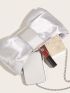 Bow Design Ruched Bag Kiss Lock Satin Glamorous For Party