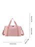 Minimalist Large Capacity Travel Bag With Double Handle Pink For Travel Polyester