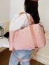 Minimalist Large Capacity Travel Bag With Double Handle Pink For Travel Polyester