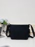 Large Capacity Crossbody Bag Minimalist Black Messenger Bag For Daily Life