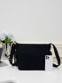 Large Capacity Crossbody Bag Minimalist Black Messenger Bag For Daily Life