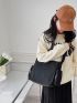 Large Capacity Crossbody Bag Minimalist Black Messenger Bag For Daily Life