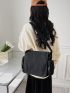 Large Capacity Crossbody Bag Minimalist Black Messenger Bag For Daily Life