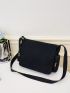 Large Capacity Crossbody Bag Minimalist Black Messenger Bag For Daily Life