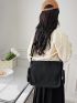 Large Capacity Crossbody Bag Minimalist Black Messenger Bag For Daily Life