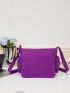 Fashionable Large Capacity Messenger Bag Purple Multi Pocket Adjustable Strap For Daily