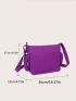 Fashionable Large Capacity Messenger Bag Purple Multi Pocket Adjustable Strap For Daily