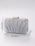 Mini Elegant Box Bag With Chain Pleated Detail For Party