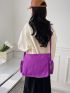 Fashionable Large Capacity Messenger Bag Purple Multi Pocket Adjustable Strap For Daily