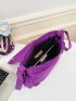 Fashionable Large Capacity Messenger Bag Purple Multi Pocket Adjustable Strap For Daily