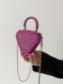 Mini Rhinestone Decor Novelty Bag Triangle Design PU For Party