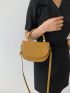 Mini Saddle Bag Top Handle Solid Yellow Fashion Style