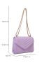 Mini Quilted Square Bag Fashionable Solid Flap With Chain For Daily Life