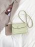 Mini Minimalist Green Square Bag Flap Design