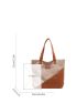 Color Block Shopper Bag Large Capacity For Shopping