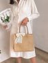 Small Straw Bag Bow Decor Vacation