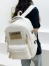 Letter Graphic Classic Backpack Waterproof For School