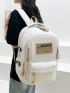 Letter Graphic Classic Backpack Waterproof For School