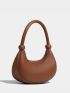 Minimalist Hobo Bag Brown Medium Elegant For Daily Work