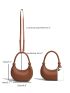 Minimalist Hobo Bag Brown Medium Elegant For Daily Work