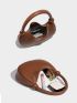 Minimalist Hobo Bag Brown Medium Elegant For Daily Work