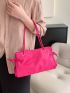 Minimalist Shoulder Tote Bag Small Nylon Neon Pink