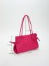 Minimalist Shoulder Tote Bag Small Nylon Neon Pink