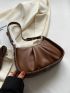 Small Hobo Bag Minimalist Ruched Detail