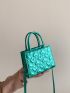 Mini Metallic Square Bag Heart Quilted Pattern