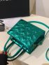 Mini Metallic Square Bag Heart Quilted Pattern