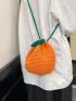 Mini Neon Orange Crochet Bag Orange Shape Drawstring Design