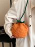 Mini Neon Orange Crochet Bag Orange Shape Drawstring Design