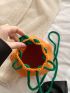 Mini Neon Orange Crochet Bag Orange Shape Drawstring Design