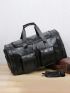 Vintage PU Weekend Bag For Men Travel Bag Big Tote Hand Luggage Duffel Handbag Shoulder Bag