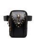 Women's Shoulder Crossbody Bag Outdoor Skull Motorcycle Bag Mobile Phone Bag Gothic Mini Crossbody Bag, Punk Skull & Studded Decor Phone Purse, Vintage Pu Shoulder Bag (4.72 X 7.28 X 2.17) Inch