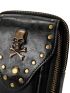 Women's Shoulder Crossbody Bag Outdoor Skull Motorcycle Bag Mobile Phone Bag Gothic Mini Crossbody Bag, Punk Skull & Studded Decor Phone Purse, Vintage Pu Shoulder Bag (4.72 X 7.28 X 2.17) Inch