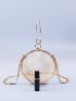 Mini Circle Bag Hollow Out Design Metallic Gold