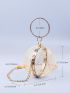 Mini Circle Bag Hollow Out Design Metallic Gold