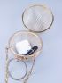 Mini Circle Bag Hollow Out Design Metallic Gold