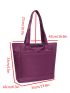 Pocket Front Shopper Bag Minimalist Purple