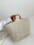 Large Straw Bag Double Handle