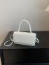 Mini Top Handle White Square Bag Flap Design