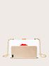 Mini Box Bag Red Lip Graphic Chain Strap