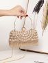 Mini Faux Pearl & Rhinestone Decor Box Bag for Party