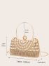 Mini Faux Pearl & Rhinestone Decor Box Bag for Party