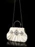 Rhinestone Decor Ruched Detail Ring Ruched Bag For Party