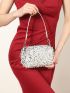 Mini Sequin Decor Colorblock Box Bag For Evening Party