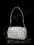 Mini Sequin Decor Colorblock Box Bag For Evening Party