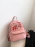 Vintage Medium Classic Backpack Lantern Pattern Embroidery Detail Pocket Front For Daily