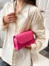 Mini Snakeskin Embossed Neon Pink Square Bag for Women